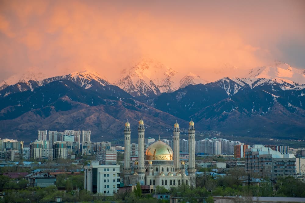 Sunset in Almaty, Kazakhstan