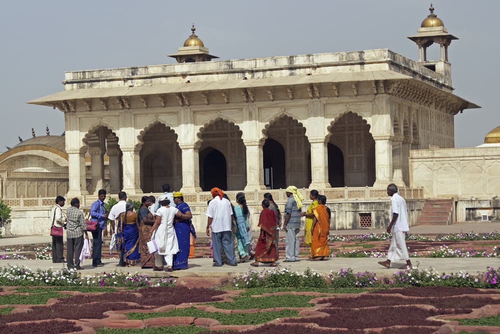 Senior Travellers At The Red Fort In Agra